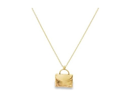 18K Yellow Gold Handbag Pendant Necklace